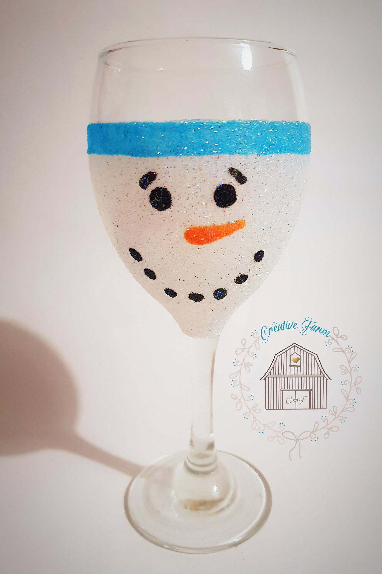 Christmas Glitter Wine Glass