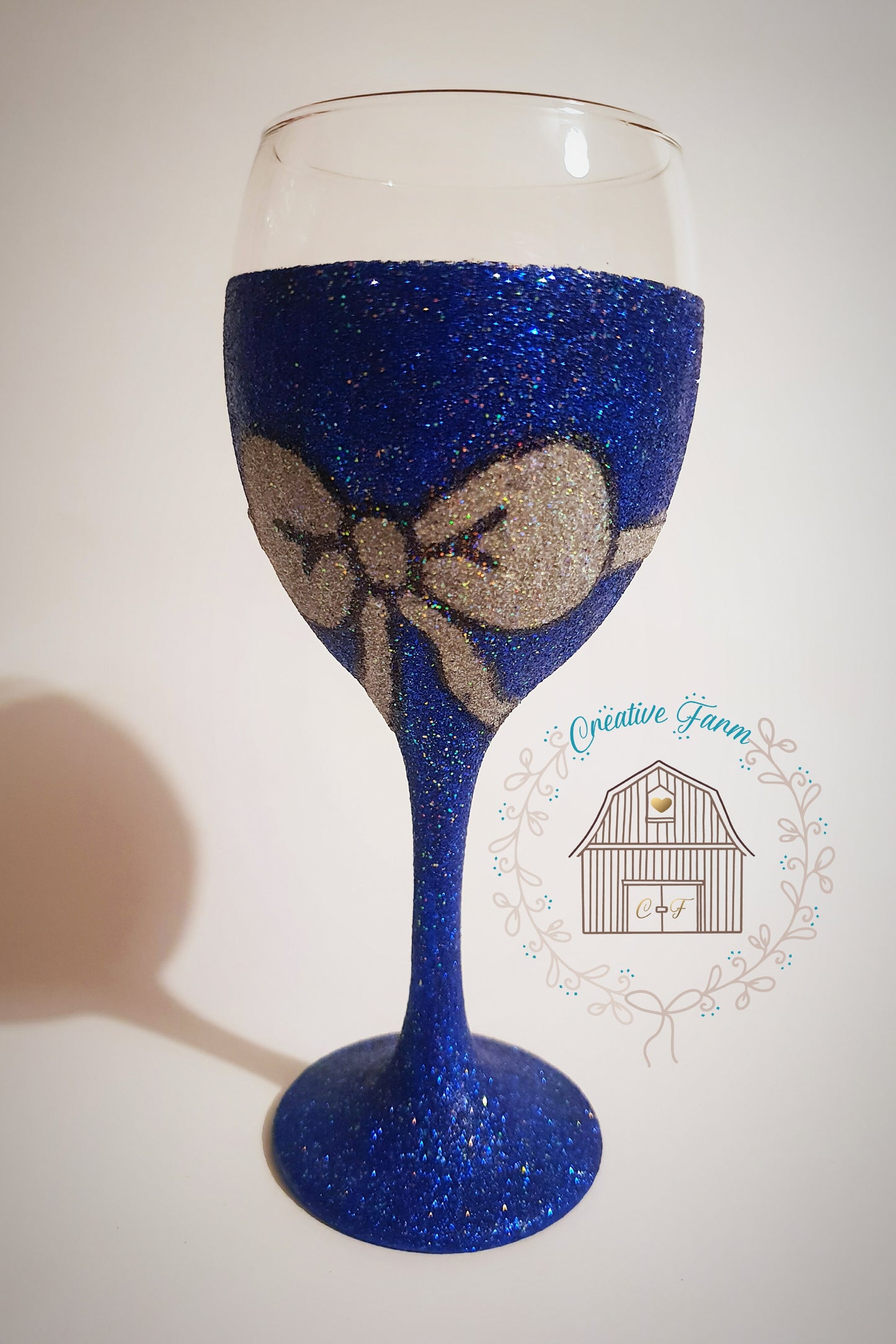 Christmas Glitter Wine Glass