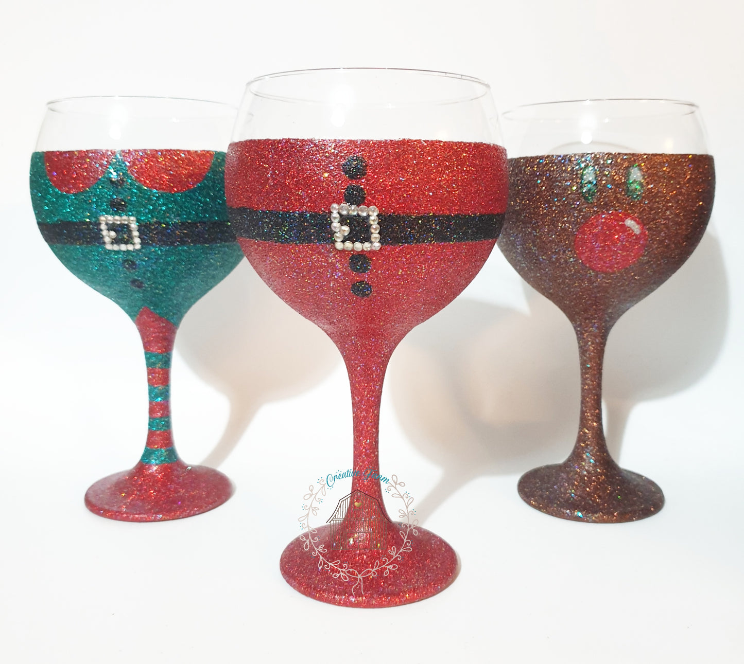 Christmas Glitter Gin Glass