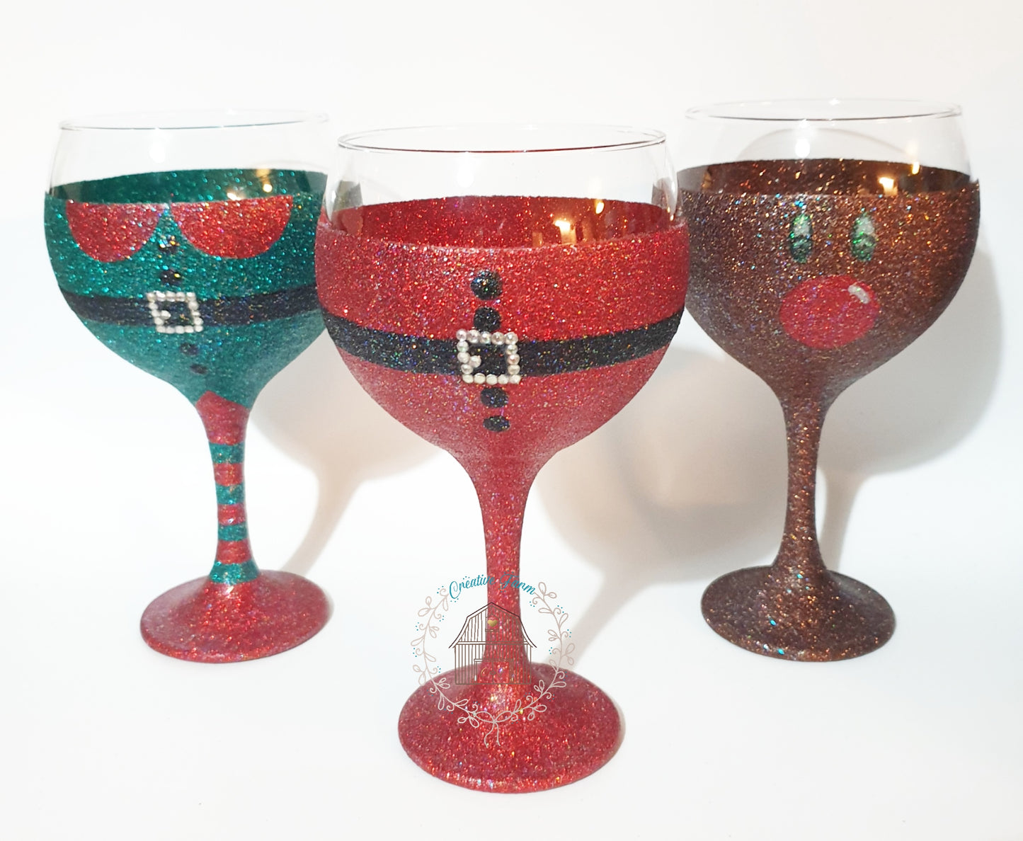 Christmas Glitter Gin Glass