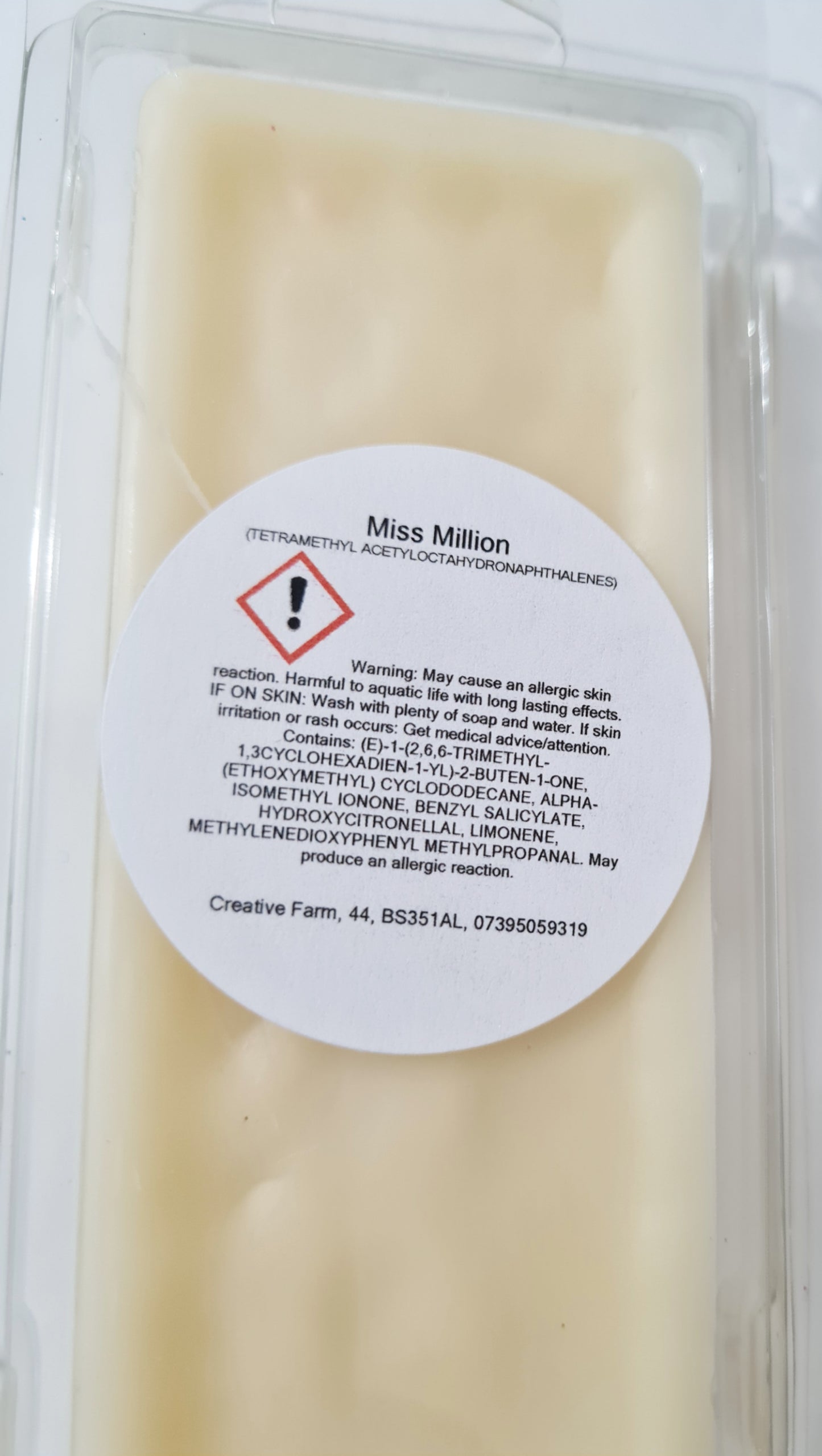 Miss Million wax melt snap bar